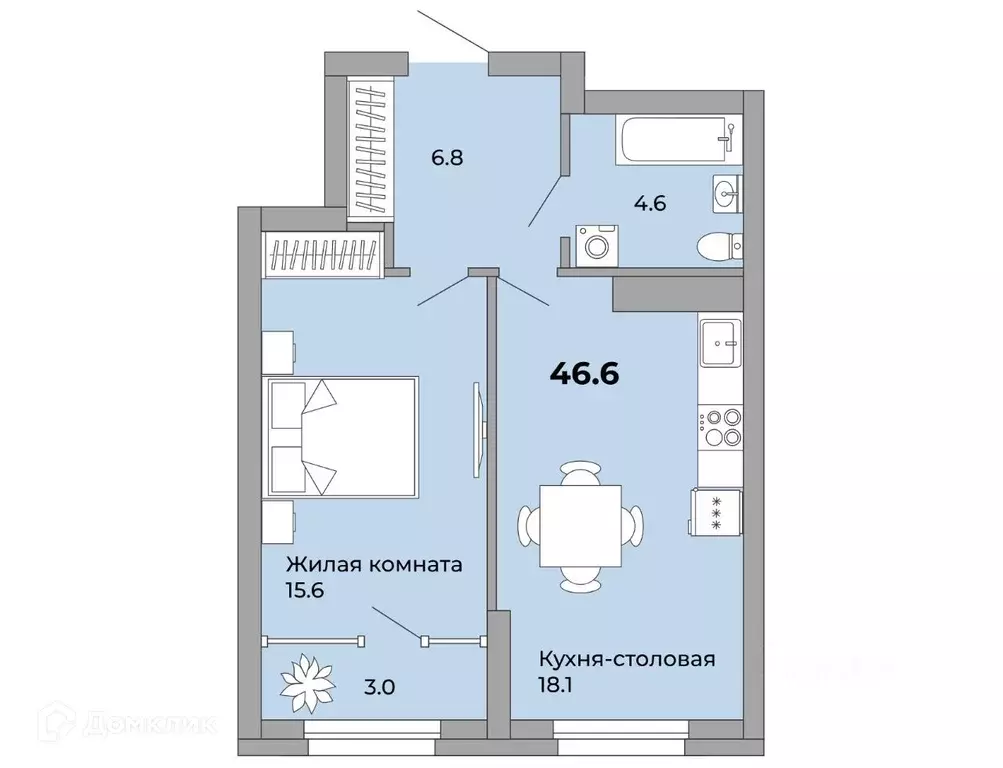 Продаётся 1-к квартира, 47.4 м - Фото 0