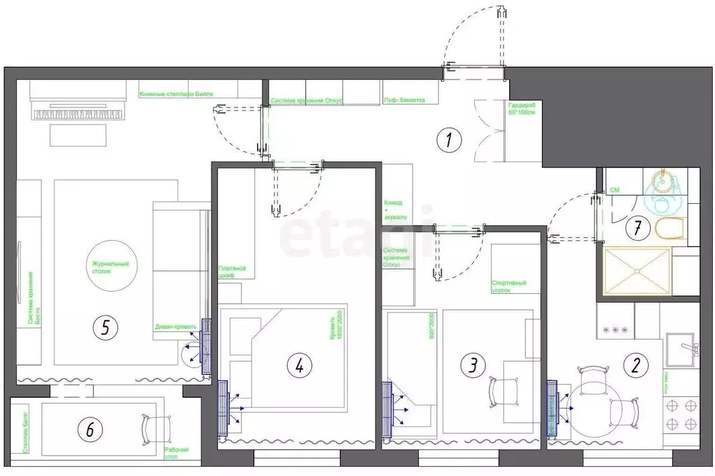 3-комнатная квартира: Тула, улица Бондаренко, 10 (52.2 м) - Фото 1