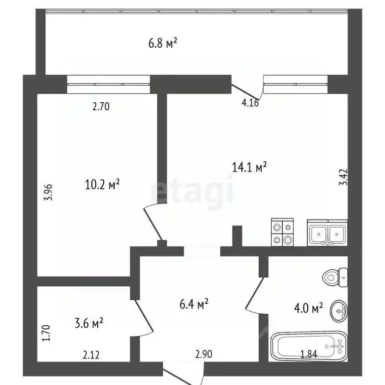 1-к кв. Мордовия, Саранск Севастопольская ул., 19 (38.3 м) - Фото 2