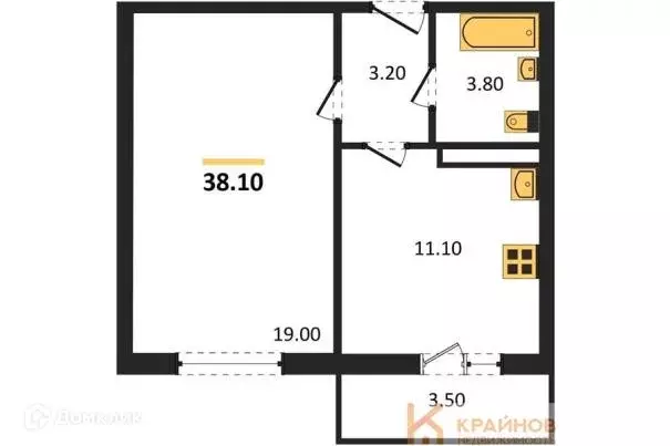 Продаётся 1-к квартира, 38.1 м - Фото 1