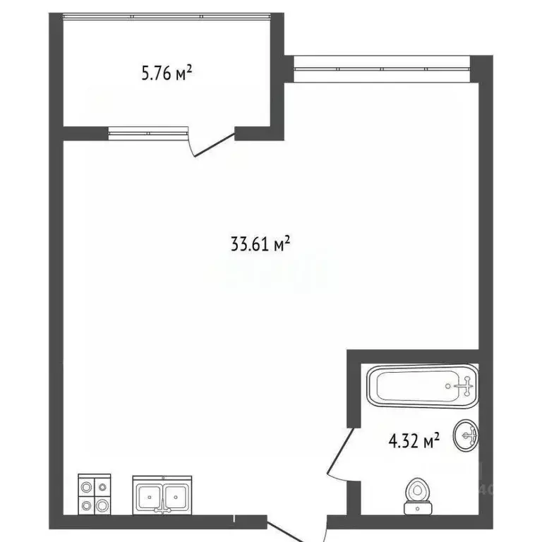 Студия Крым, Судак ул. Набережная, 75к1 (43.6 м) - Фото 2