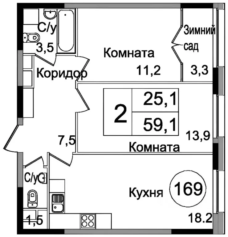 2-к кв. Москва Тагильская ул., 4В (57.7 м) - Фото 2