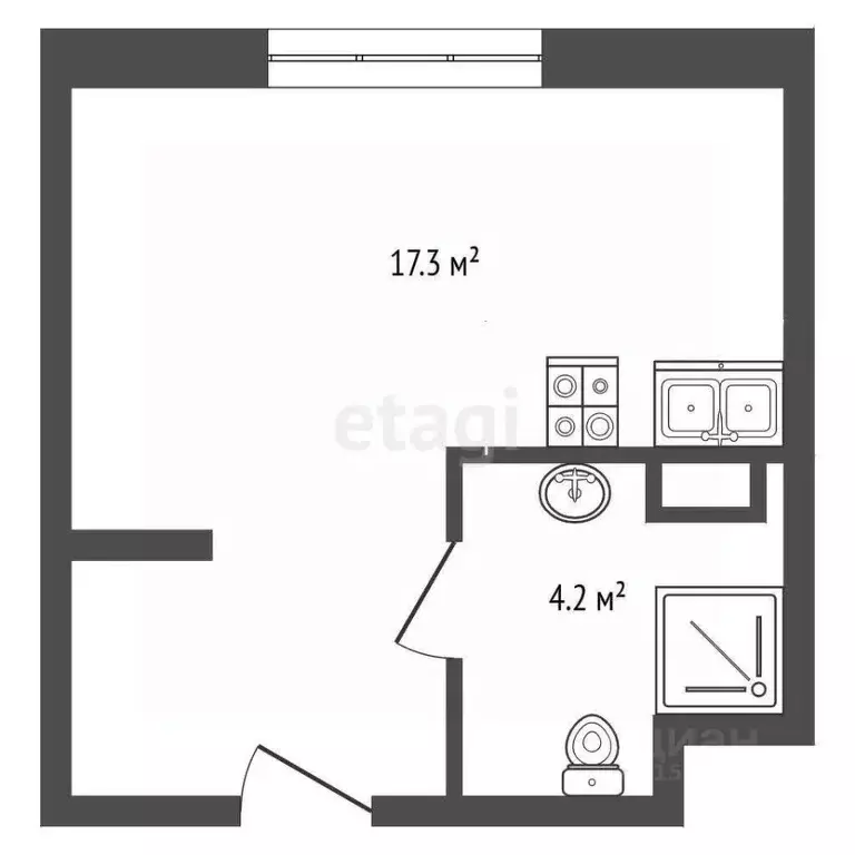 Студия Санкт-Петербург Херсонский проезд, 6 (21.5 м) - Фото 1