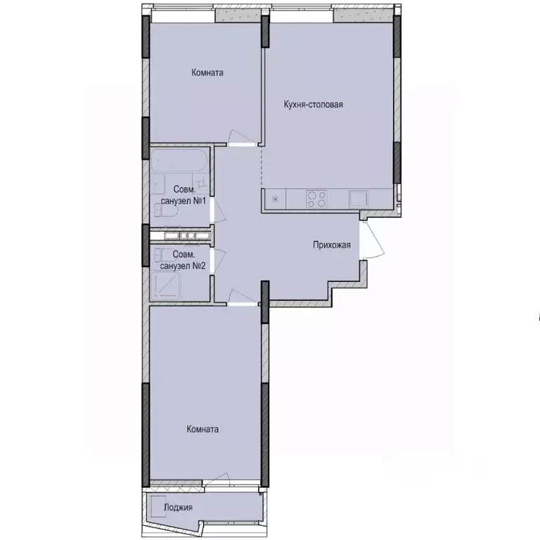 2-к кв. Татарстан, Казань Седьмое Небо жилрайон, Унай жилой комплекс ... - Фото 1