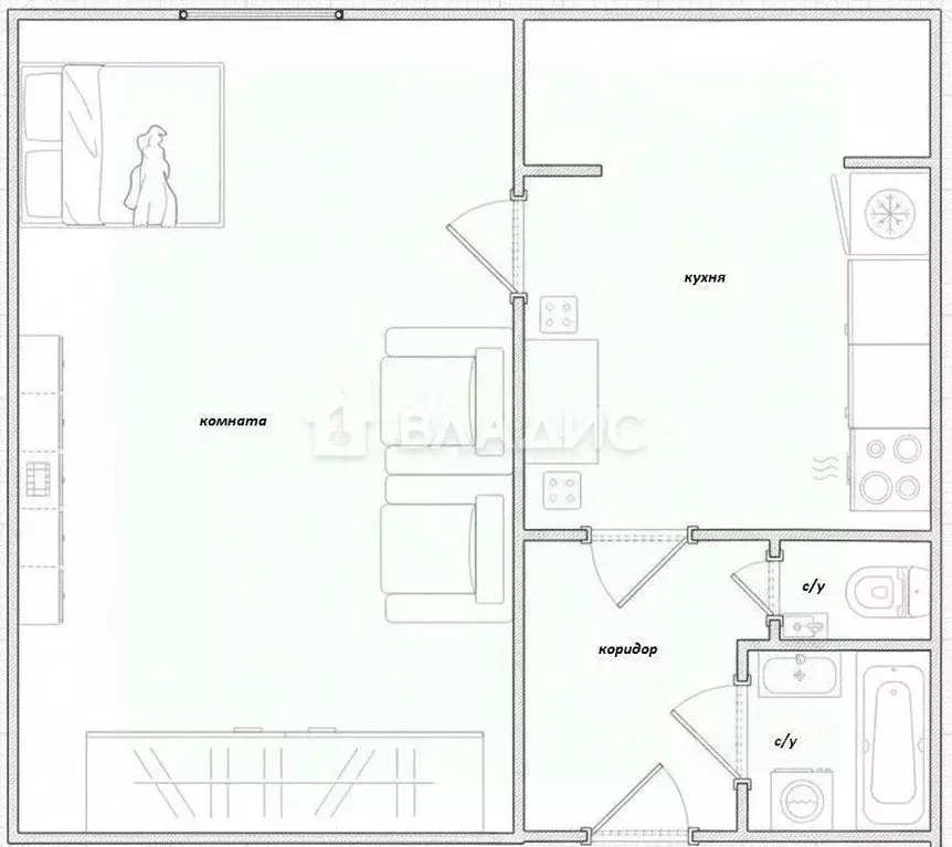 1-к кв. Москва Братеевская ул., 18К1 (38.0 м) - Фото 2