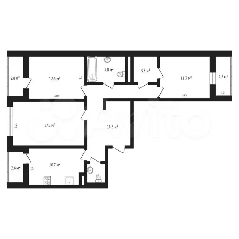 3-к. квартира, 80 м, 10/17 эт. - Фото 0