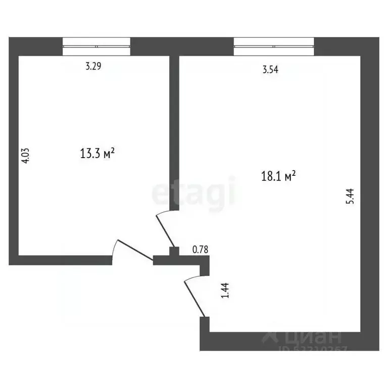 Комната Татарстан, Набережные Челны Цветочный бул., 9/24Г (31.4 м) - Фото 2