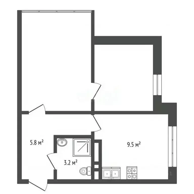 2-к кв. Краснодарский край, Анапа Парковая ул., 61к3 (39.6 м) - Фото 1