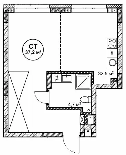 1-комнатная квартира: Нижний Новгород, посёлок Cовхоза Цветы (36.8 м) - Фото 1