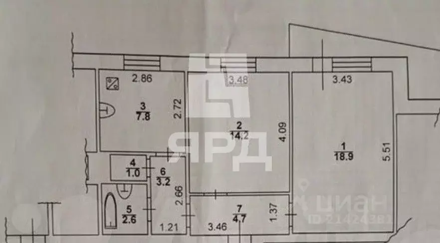 2-к кв. Ростовская область, Таганрог пер. 1-й Новый (52.4 м) - Фото 2