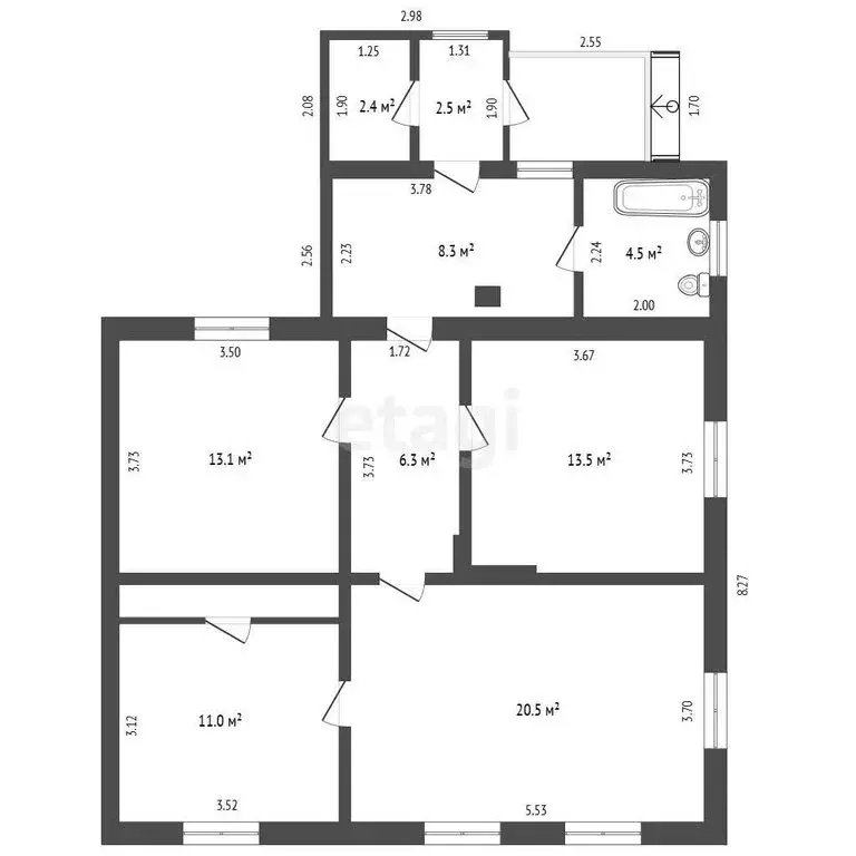 Дом в посёлок Иртышский, улица Максима Горького (80 м) - Фото 1