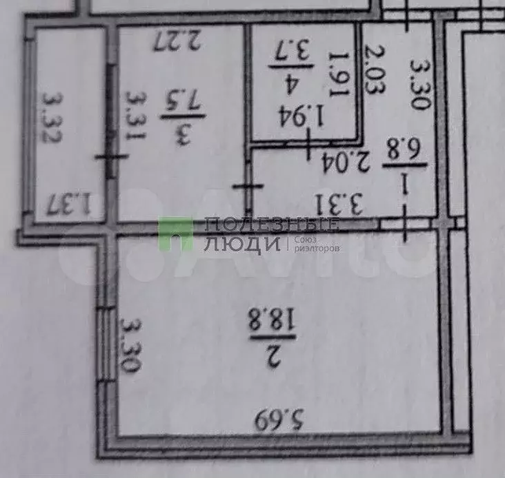 1-к. квартира, 36,6 м, 2/3 эт. - Фото 0