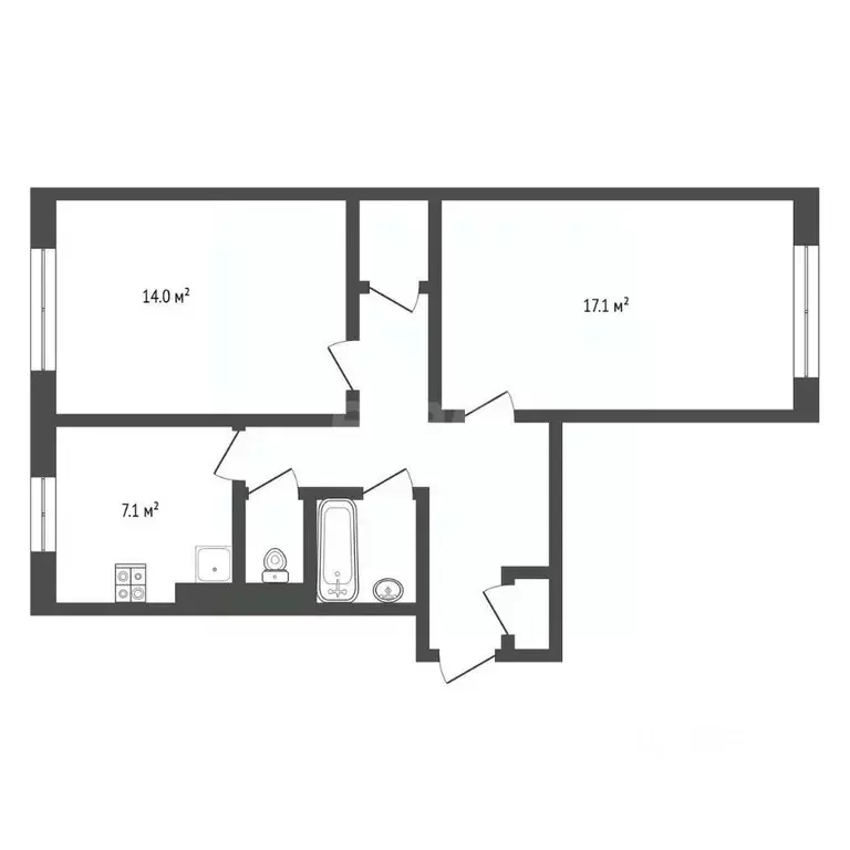 2-к кв. Ямало-Ненецкий АО, Муравленко ул. Губкина, 36 (54.0 м) - Фото 1