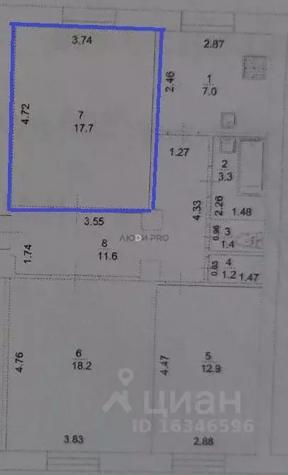 Комната Башкортостан, Уфа ул. Суворова, 70 (17.7 м) - Фото 2