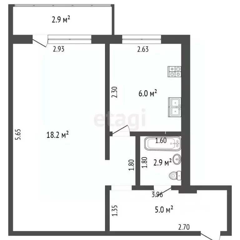 1-к кв. Самарская область, Самара ул. Гагарина, 61 (32.1 м) - Фото 2