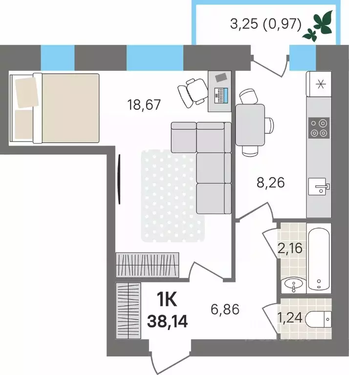 1-к кв. Пермский край, Пермский муниципальный округ, с. Култаево ул. ... - Фото 1