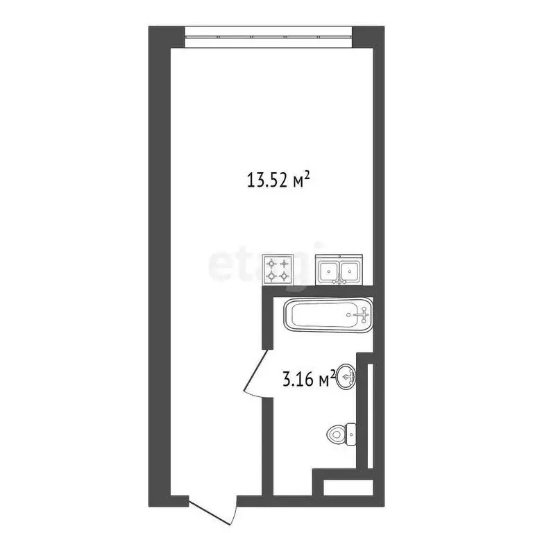Квартира-студия: Санкт-Петербург, улица Салова, 61 (16.9 м) - Фото 0
