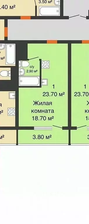 Студия Ростовская область, Ростов-на-Дону ул. Ткачева, 23 (24.0 м) - Фото 2