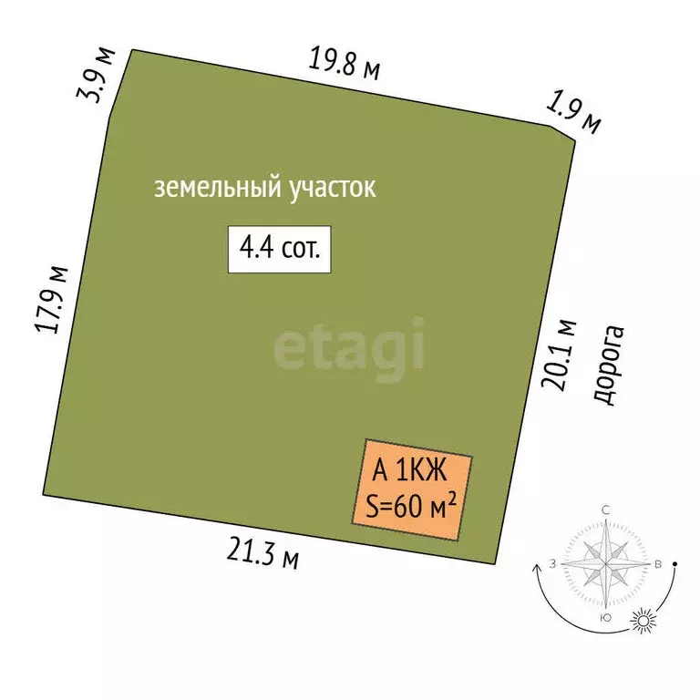 Дом в Тюмень, садовое товарищество Вишенка, Восточная улица (60 м) - Фото 1