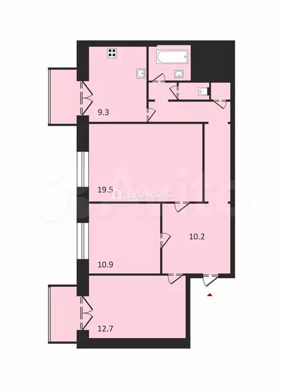 3-к. квартира, 80 м, 3/9 эт. - Фото 0