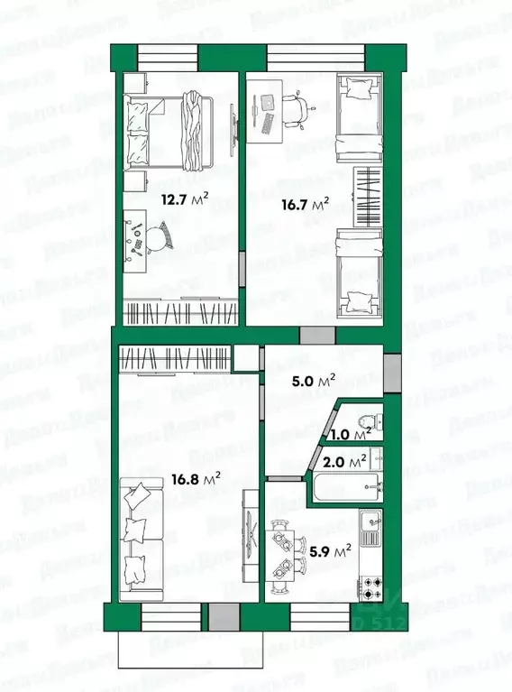 3-к кв. Кировская область, Киров ул. Сурикова, 15 (61.8 м) - Фото 1