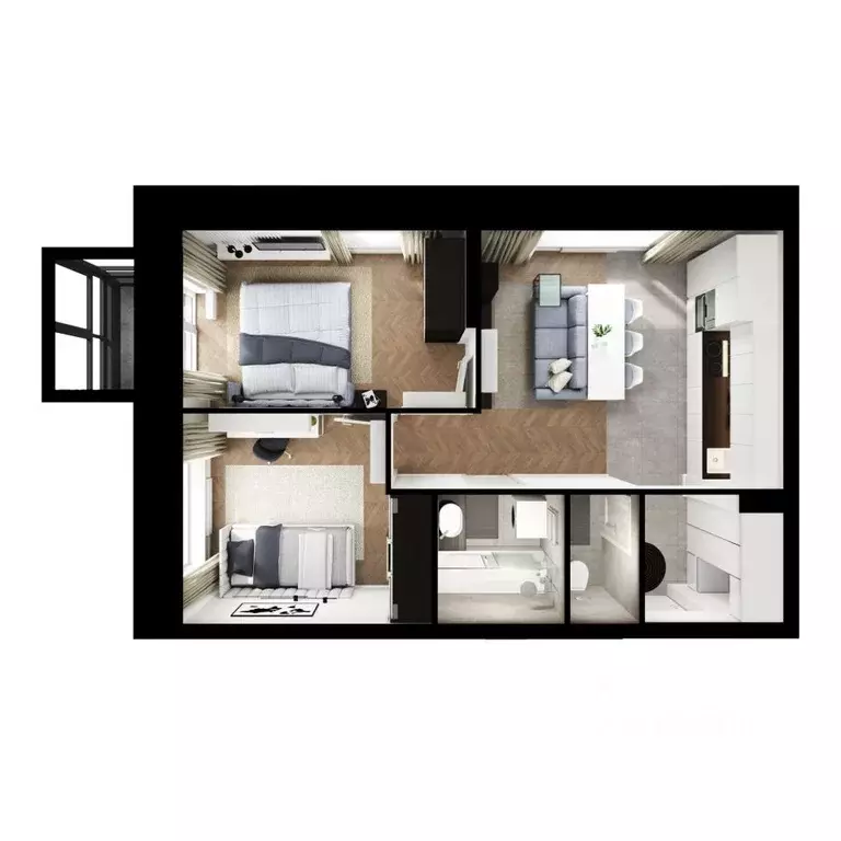 2-к кв. Свердловская область, Екатеринбург ул. Хуторская, 1/6 (49.2 м) - Фото 2