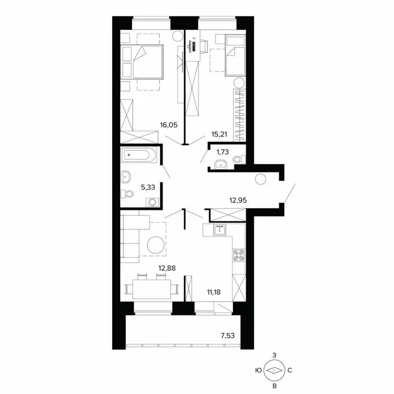3-комнатная квартира: Берёзовский, улица Победы, 5Б (83.9 м) - Фото 0