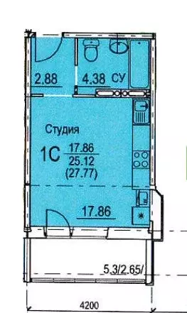 Квартира-студия: Тольятти, Патриотическая улица, 11А (27.76 м) - Фото 1