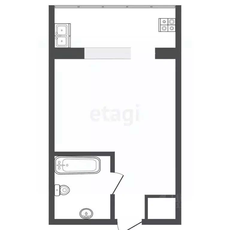 Студия Тюменская область, Тюмень ул. Мельникайте, 113 (20.0 м) - Фото 1