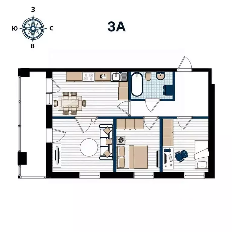 3-к кв. Приморский край, Владивосток ул. 2-я Поселковая (75.82 м) - Фото 1