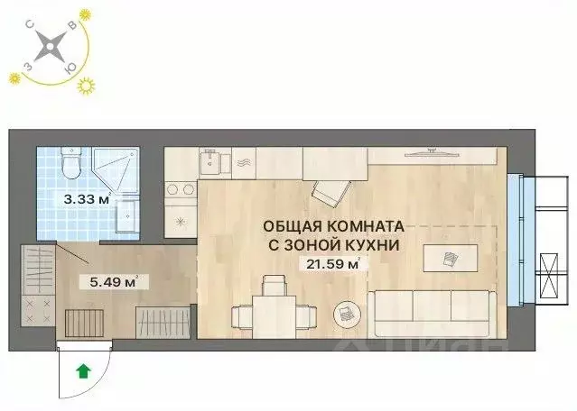 Студия Свердловская область, Екатеринбург Академический мкр, 15-й ... - Фото 1