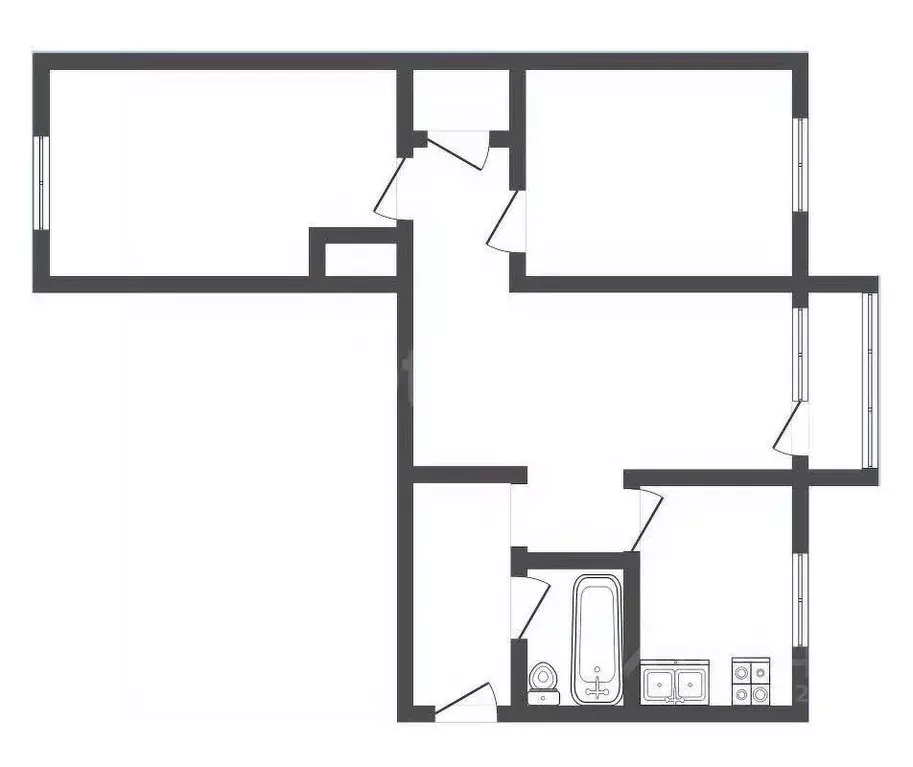 3-к кв. Кемеровская область, Прокопьевск Институтская ул., 80 (53.0 м) - Фото 1