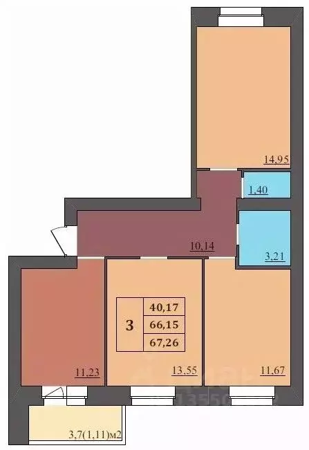 3-к кв. Ярославская область, Ярославль Северный жилрайон, 15-й мкр,  ... - Фото 1