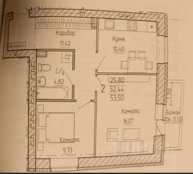 2-к кв. Пермский край, Пермь Ласьвинская ул., 15 (52.3 м) - Фото 1