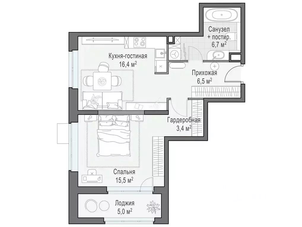 2-к кв. Московская область, Мытищи ул. Разведчика Абеля, 9к2 (48.6 м) - Фото 1
