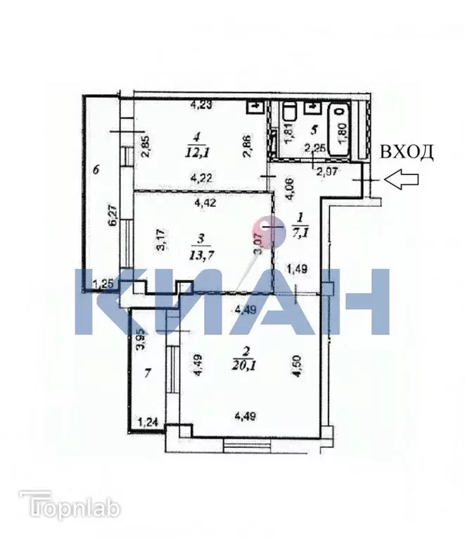 2-к кв. Красноярский край, Красноярск Норильская ул., 5 (57.1 м) - Фото 2