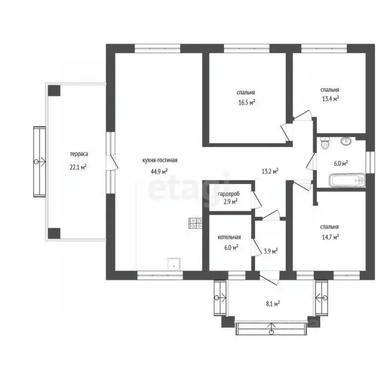 Дом в Тюменская область, Тюменский муниципальный округ, с. Кулаково, ... - Фото 1