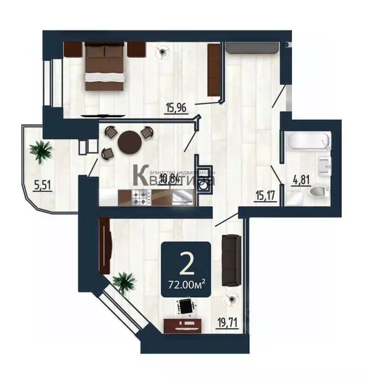 2-к кв. Смоленская область, Смоленск ул. Попова, 30 (72.0 м) - Фото 1