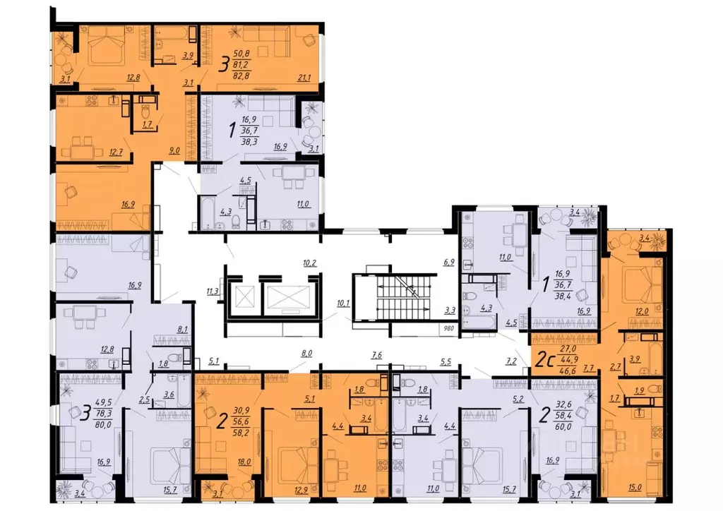 2-к кв. Воронежская область, Воронеж Пироговка мкр,  (58.2 м) - Фото 2