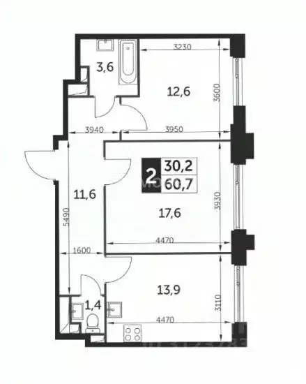 2-к кв. Москва ул. Зорге, 9к2 (60.6 м) - Фото 1