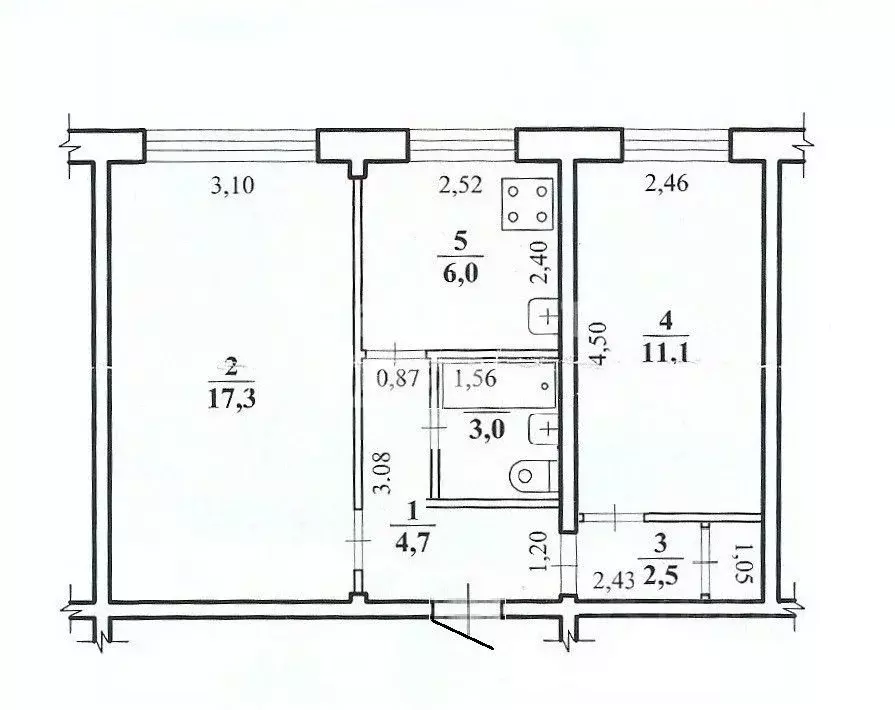 2-к кв. удмуртия, ижевск ул. ворошилова, 49 (47.1 м) - Фото 1