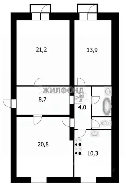 Комната Новосибирская область, Новосибирск Учительская ул., 1 (20.7 м) - Фото 0