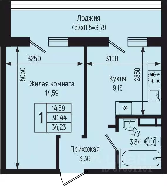 1-к кв. Краснодарский край, Туапсинский муниципальный округ, с. Небуг ... - Фото 1