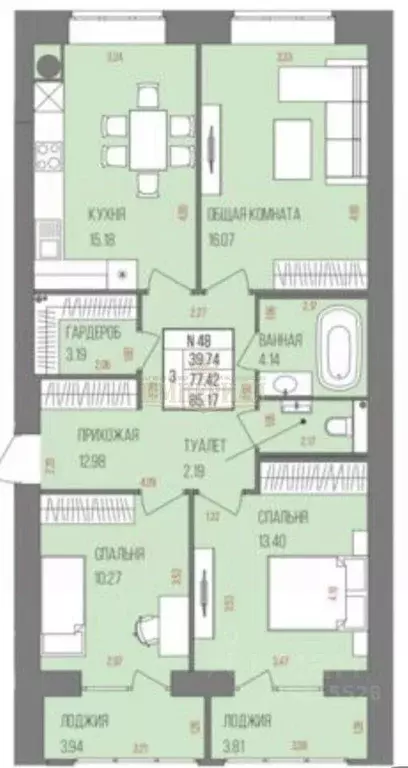 3-к кв. Марий Эл, Йошкар-Ола ул. Анникова, 8А (85.17 м) - Фото 1
