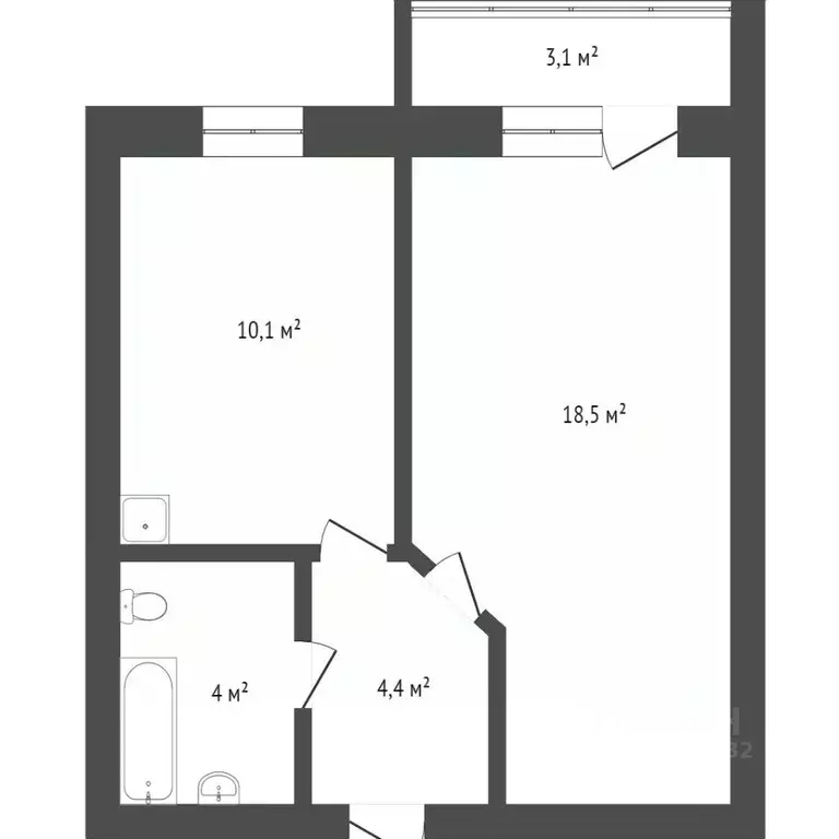 1-к кв. Красноярский край, Красноярск ул. Светлова, 31 (36.4 м) - Фото 2