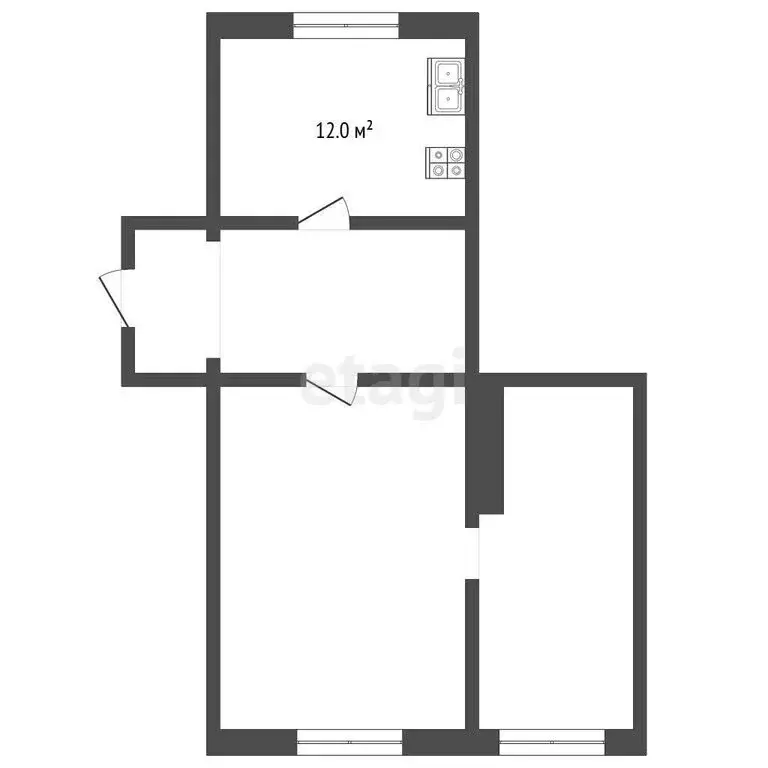 2-комнатная квартира: село Счастливое, Речная улица, 13 (48.1 м) - Фото 0