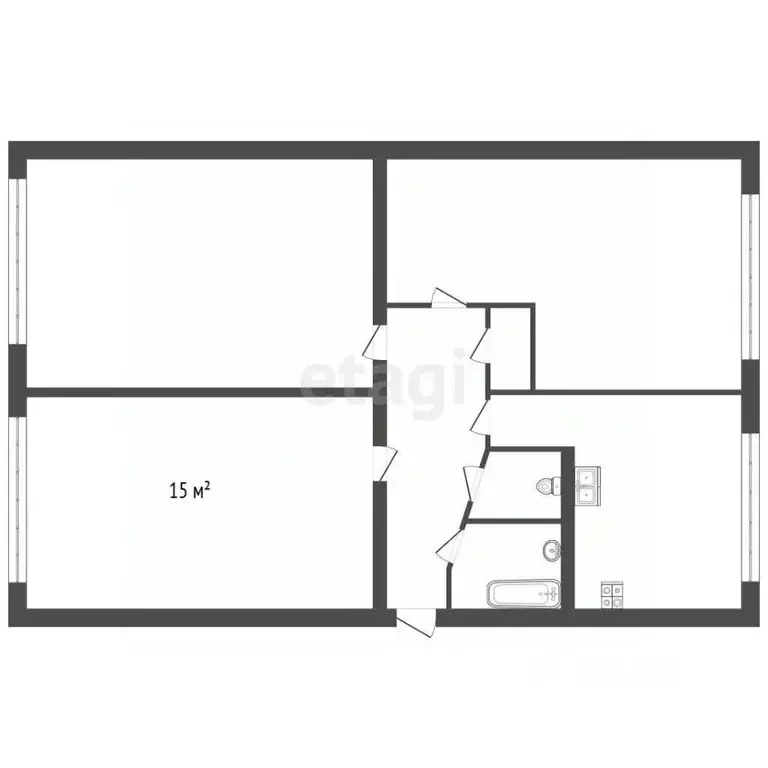 Комната Санкт-Петербург ул. Верности, 52 (15.0 м) - Фото 2