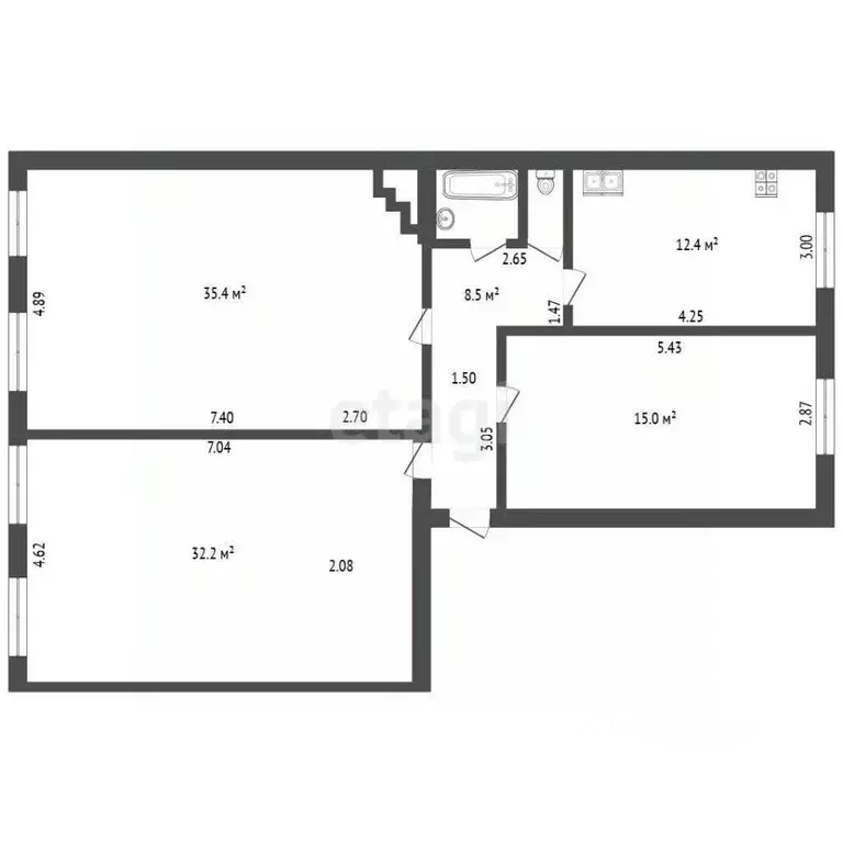 3-к кв. Санкт-Петербург Подъездной пер., 5 (106.5 м) - Фото 2