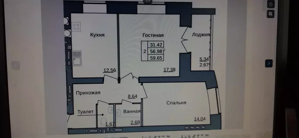 Продаётся 2-к квартира, 62 м - Фото 0