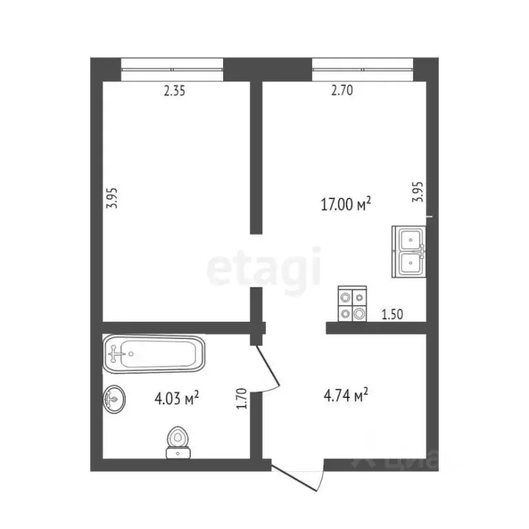 1-к кв. Тюменская область, Тюмень Ставропольская ул., 160/1 (45.5 м) - Фото 2